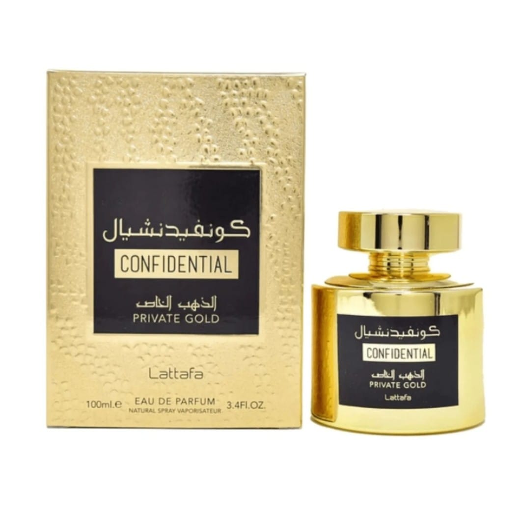 Lattafa Confidential Private Gold Edp 100 ml (Inspirado en Erba Pura de Xerjoff) made in U.A.E